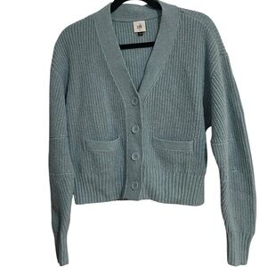 CAbi Teal Button-Up Cardigan Sweater